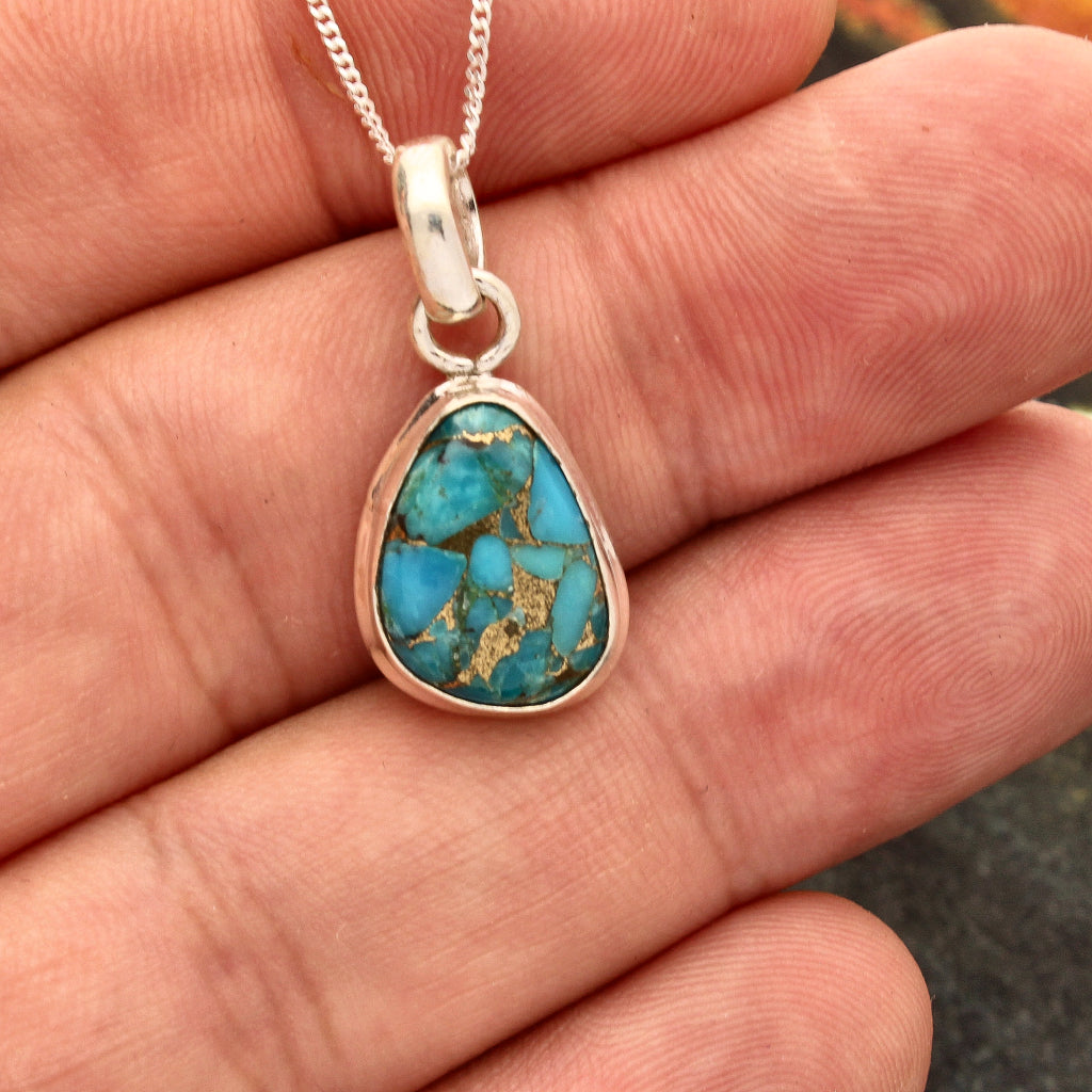 Buy your Bohemian Rhapsody: Copper Turquoise Sterling Silver Necklace online now or in store at Forever Gems in Franschhoek, South Africa