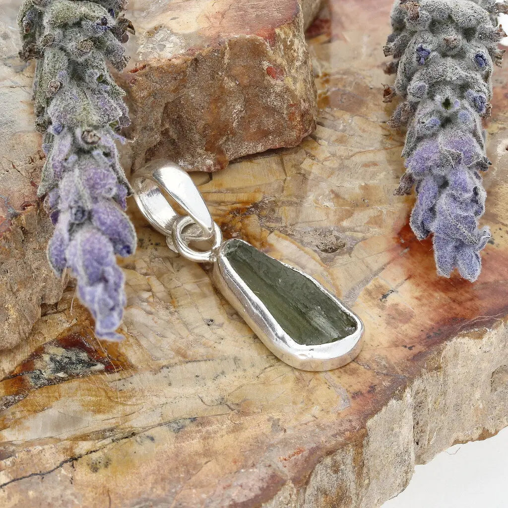 Get your Moldavite Heart Opener – Genuine Silver Necklace online now or in store at Forever Gems in Franschhoek, South Africa