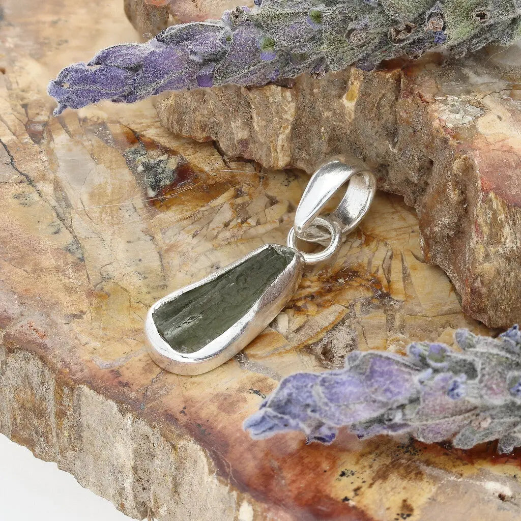 Get your Moldavite Heart Opener – Genuine Silver Necklace online now or in store at Forever Gems in Franschhoek, South Africa