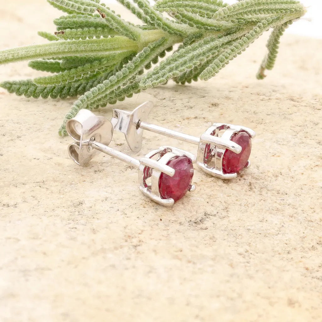 Get your Ruby 4-Claw Stud Earrings Silver online now or in store at Forever Gems in Franschhoek, South Africa