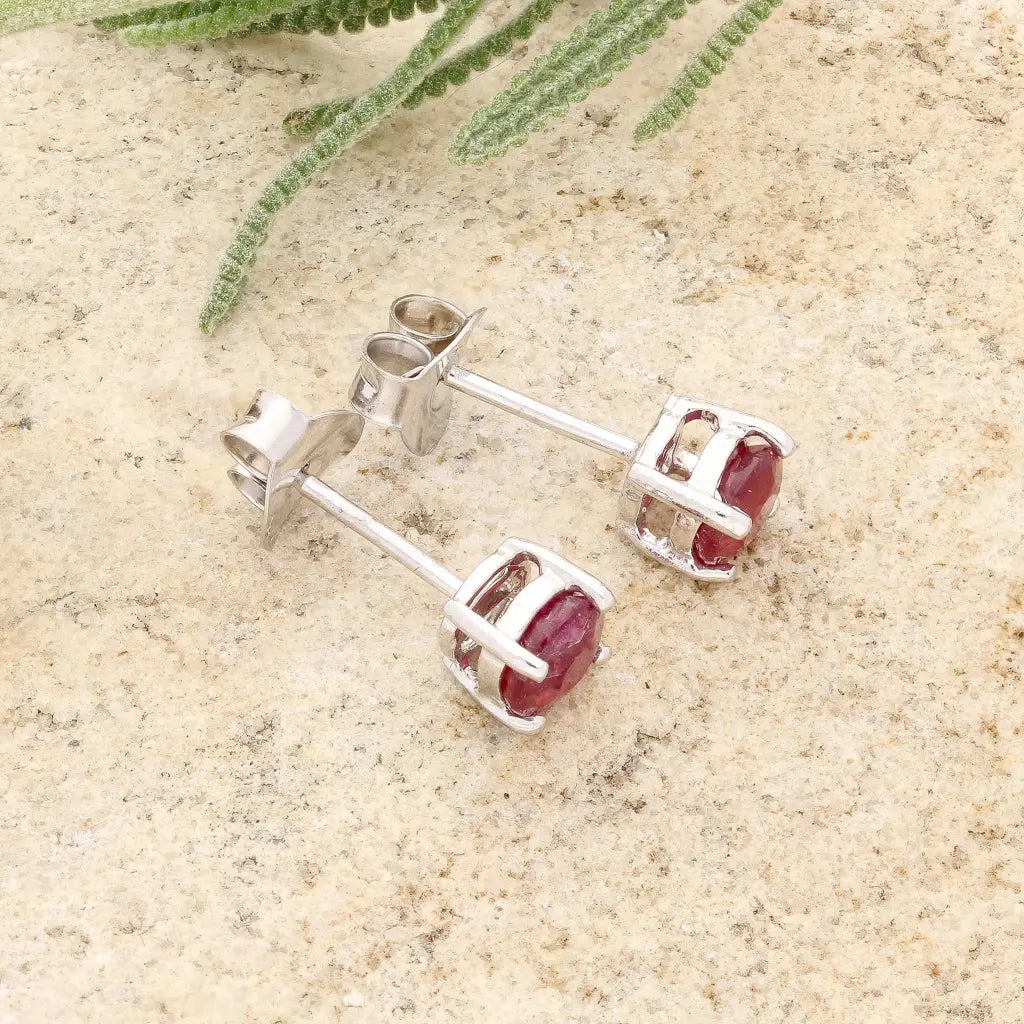 Get your Ruby 4-Claw Stud Earrings Silver online now or in store at Forever Gems in Franschhoek, South Africa