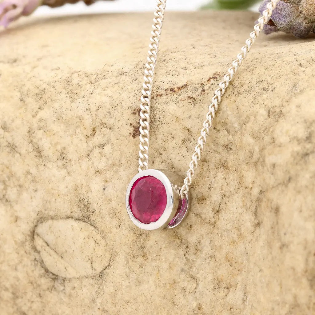 Get your Ruby Tube Set Slider Necklace Silver online now or in store at Forever Gems in Franschhoek, South Africa