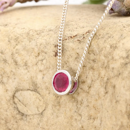 Get your Ruby Tube Set Slider Necklace Silver online now or in store at Forever Gems in Franschhoek, South Africa