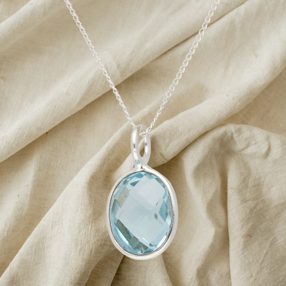 Buy your Radiant Reversible Blue Topaz Sterling Silver Necklace online now or in store at Forever Gems in Franschhoek, South Africa