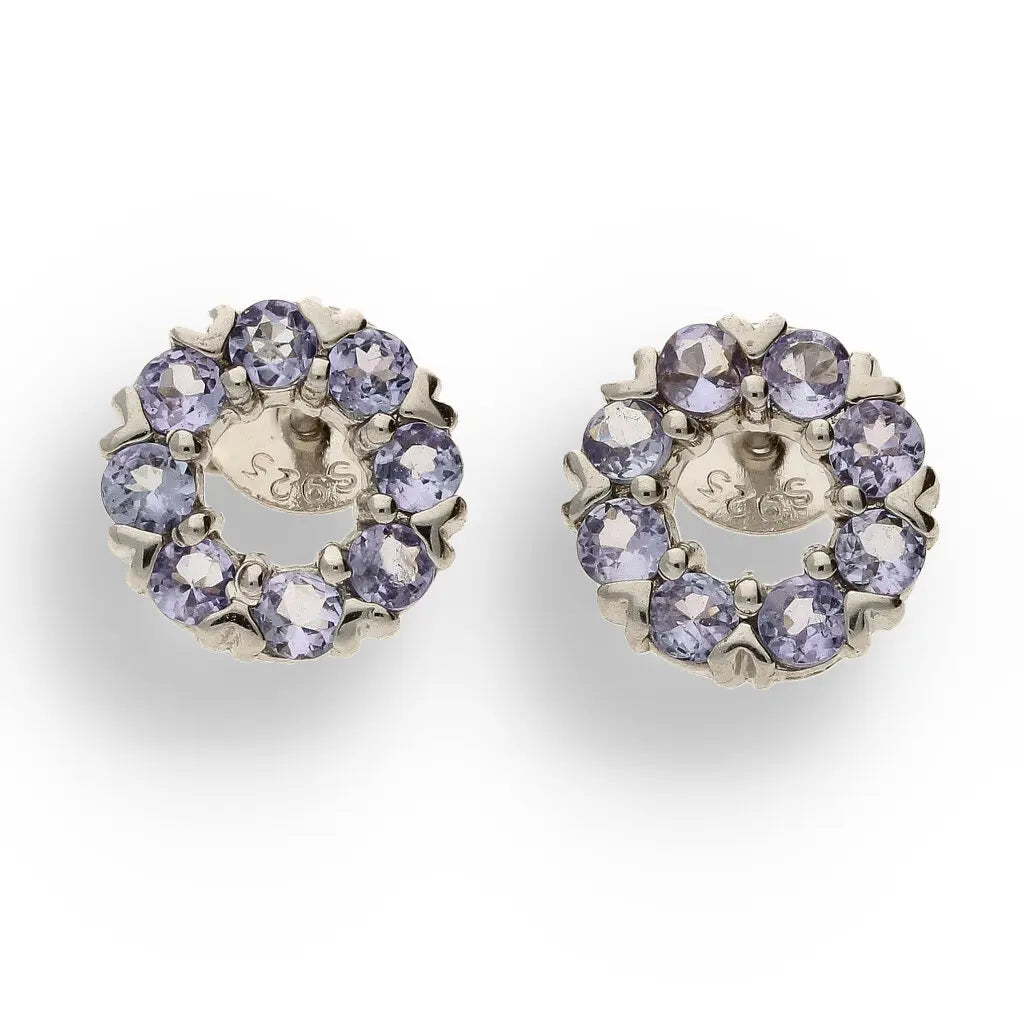 Get your Exquisite Sterling Silver Earrings with Tanzanite Halo Brilliance online now or in store at Forever Gems in Franschhoek, South Africa