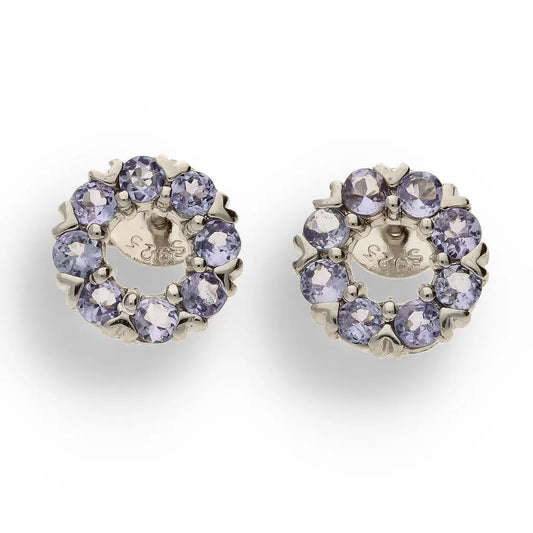 Get your Exquisite Sterling Silver Earrings with Tanzanite Halo Brilliance online now or in store at Forever Gems in Franschhoek, South Africa
