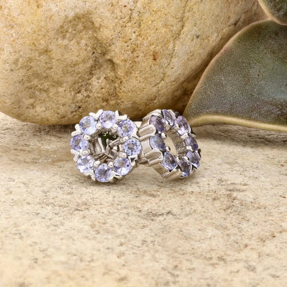 Get your Exquisite Sterling Silver Earrings with Tanzanite Halo Brilliance online now or in store at Forever Gems in Franschhoek, South Africa