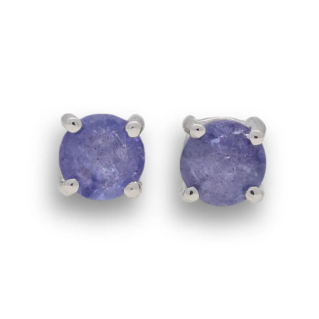 Get your Elegant Sterling Silver Stud Earrings Featuring 5mm Tanzanite online now or in store at Forever Gems in Franschhoek, South Africa
