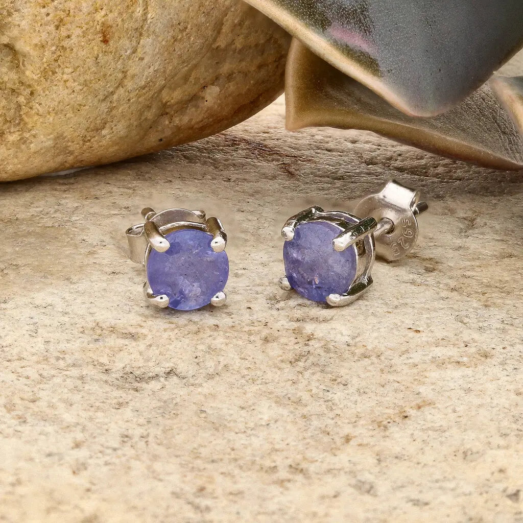 Get your Elegant Sterling Silver Stud Earrings Featuring 5mm Tanzanite online now or in store at Forever Gems in Franschhoek, South Africa