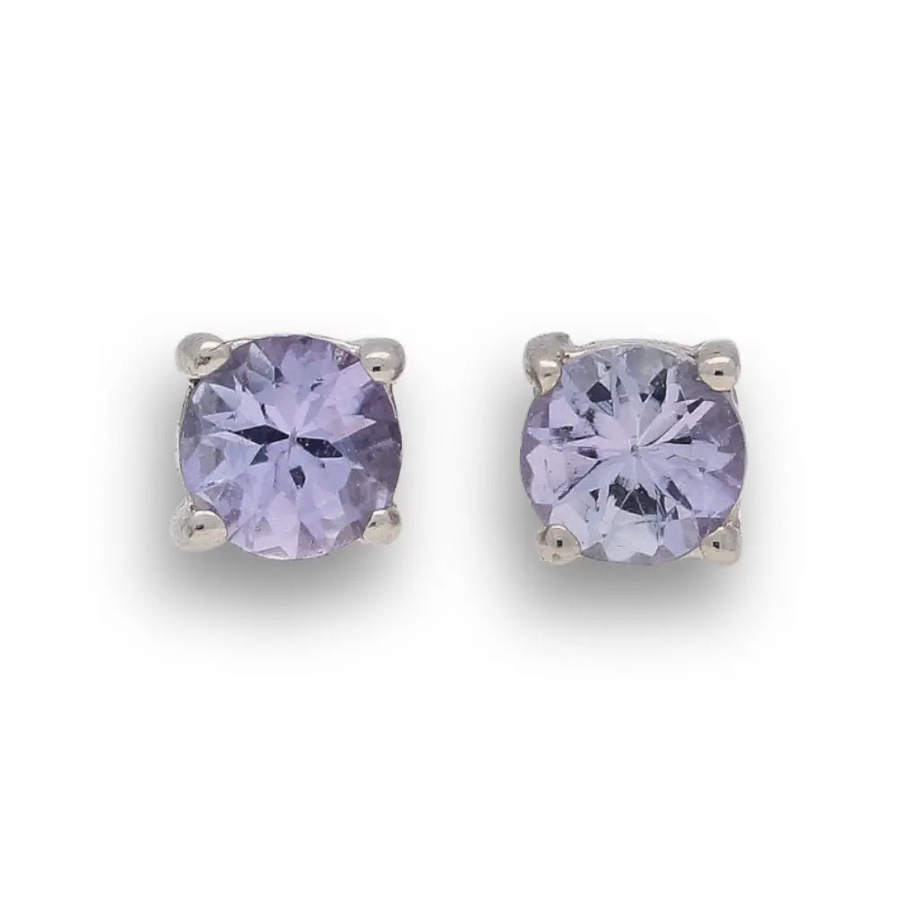 Get your Luxurious 4mm Sterling Silver Tanzanite Solitaire Stud Earrings online now or in store at Forever Gems in Franschhoek, South Africa