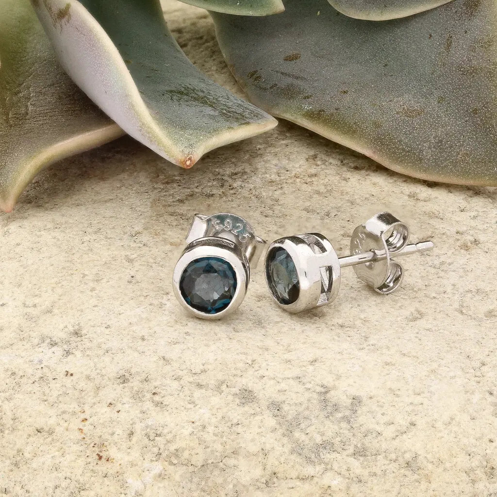 Get your London Blue Topaz Sterling Silver 5mm Solitaire Studs online now or in store at Forever Gems in Franschhoek, South Africa