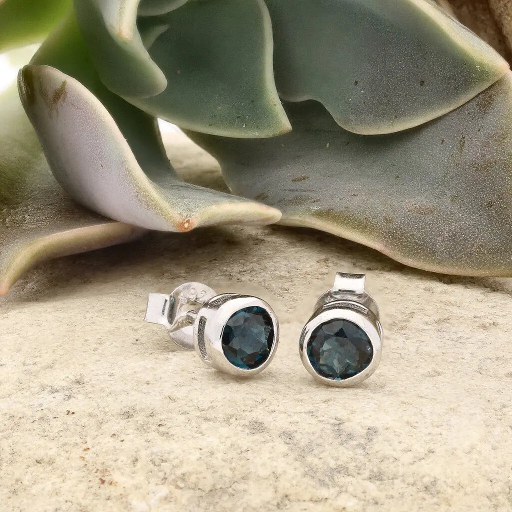 Get your London Blue Topaz Sterling Silver 5mm Solitaire Studs online now or in store at Forever Gems in Franschhoek, South Africa