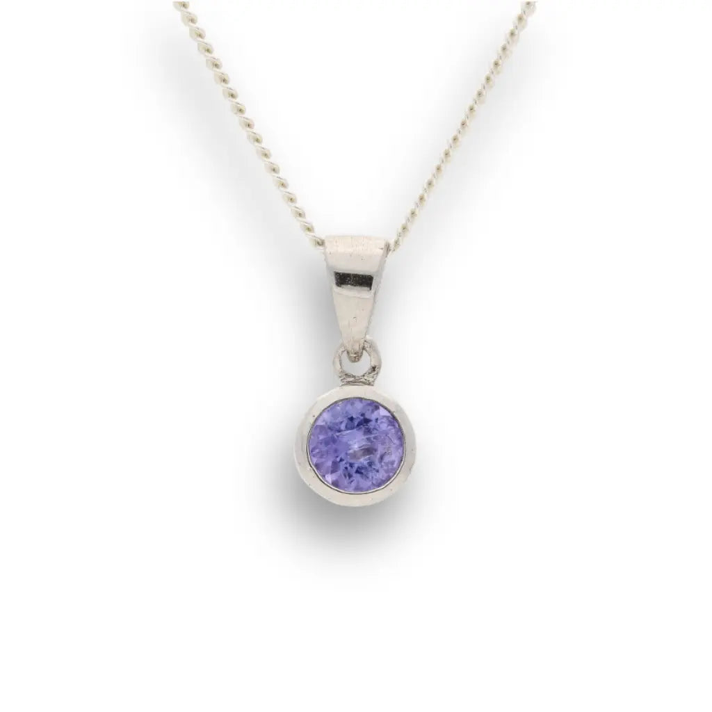Get your Elegant Sterling Silver Tanzanite Tube Set Solitaire Necklace online now or in store at Forever Gems in Franschhoek, South Africa