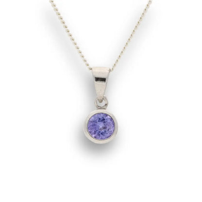 Get your Elegant Sterling Silver Tanzanite Tube Set Solitaire Necklace online now or in store at Forever Gems in Franschhoek, South Africa
