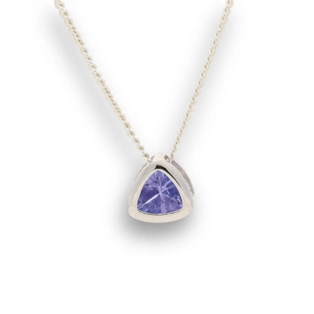 Get your Luxurious Tanzanite Trillion Tube Slider Sterling Silver Necklace online now or in store at Forever Gems in Franschhoek, South Africa