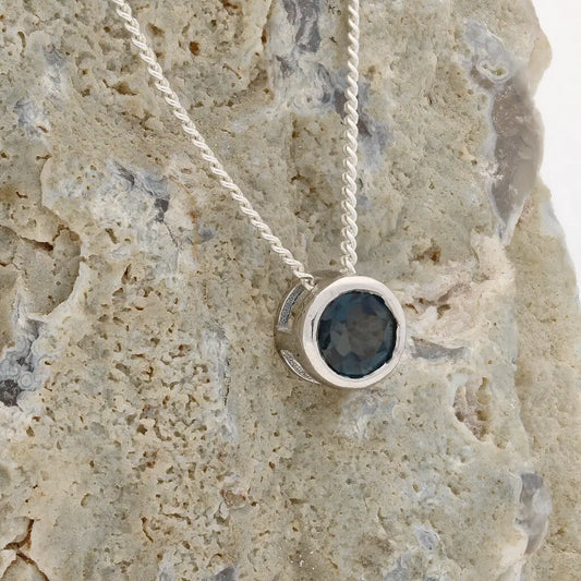 Get your Exquisite Sterling Silver London Blue Topaz Slider Necklace online now or in store at Forever Gems in Franschhoek, South Africa