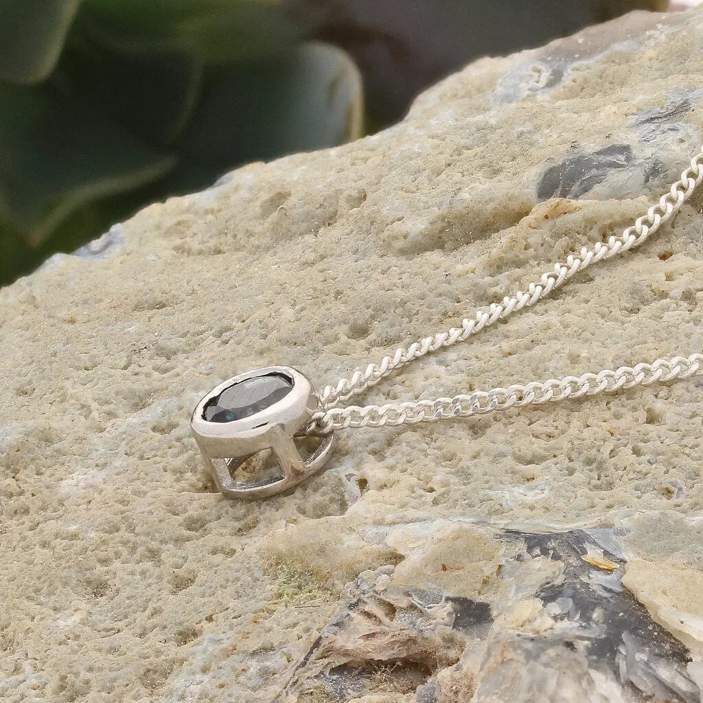 Get your Exquisite Sterling Silver London Blue Topaz Slider Necklace online now or in store at Forever Gems in Franschhoek, South Africa