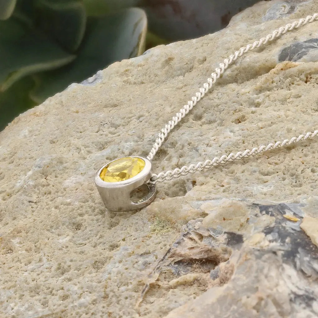Get your Sterling Silver Citrine Slider Necklace online now or in store at Forever Gems in Franschhoek, South Africa