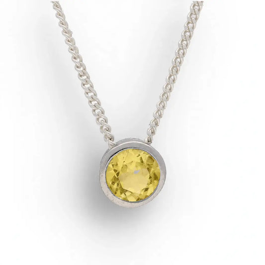 Sterling Silver Citrine Slider Necklace