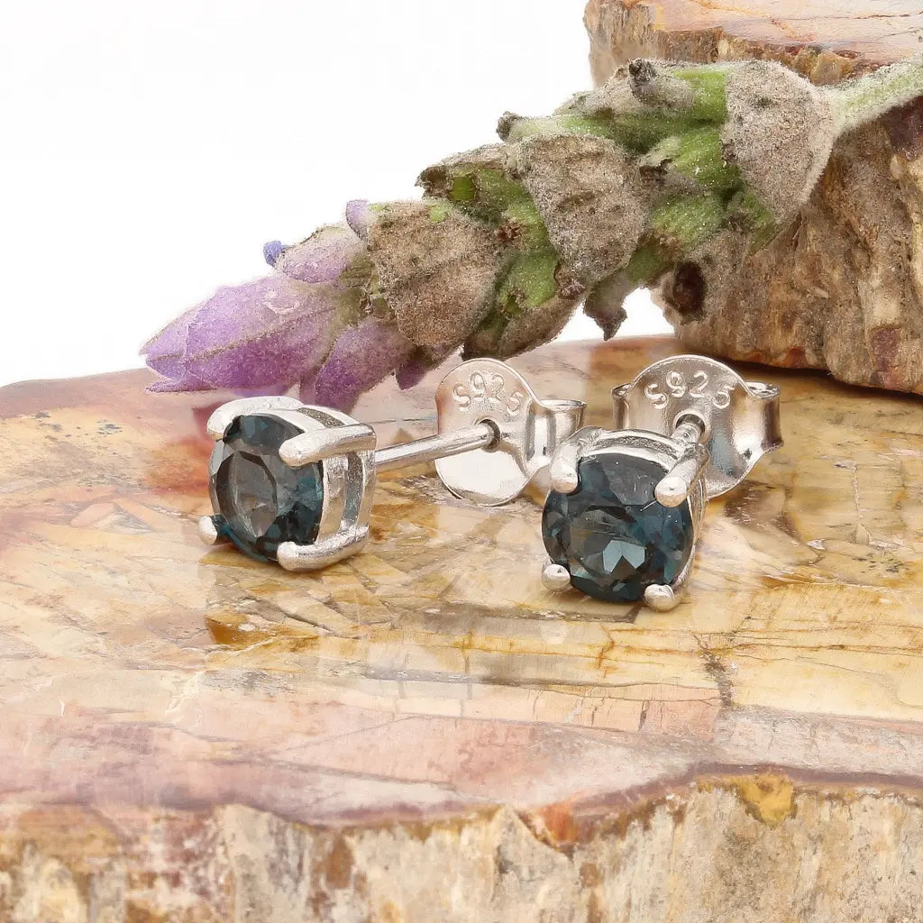 Get your Natural London Blue Topaz Stud Earrings - 925 Sterling Silver online now or in store at Forever Gems in Franschhoek, South Africa