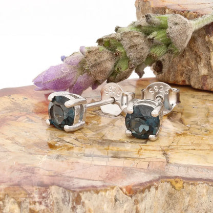 Get your Natural London Blue Topaz Stud Earrings - 925 Sterling Silver online now or in store at Forever Gems in Franschhoek, South Africa