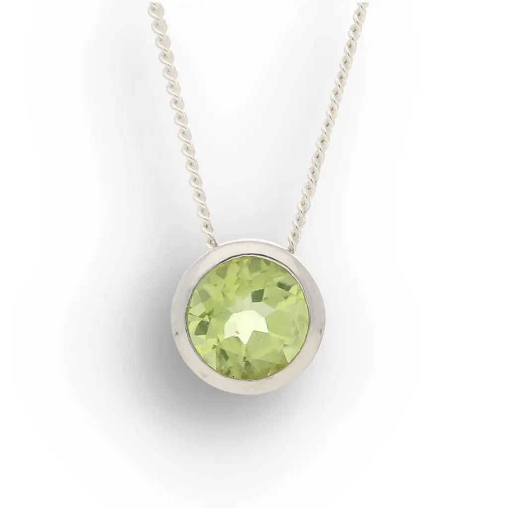 Get your Peridot Tube Set Slider Necklace online now or in store at Forever Gems in Franschhoek, South Africa