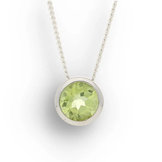 Get your Natural Peridot Tube Set Pendant Necklace in 925 Sterling Silver online now or in store at Forever Gems in Franschhoek, South Africa