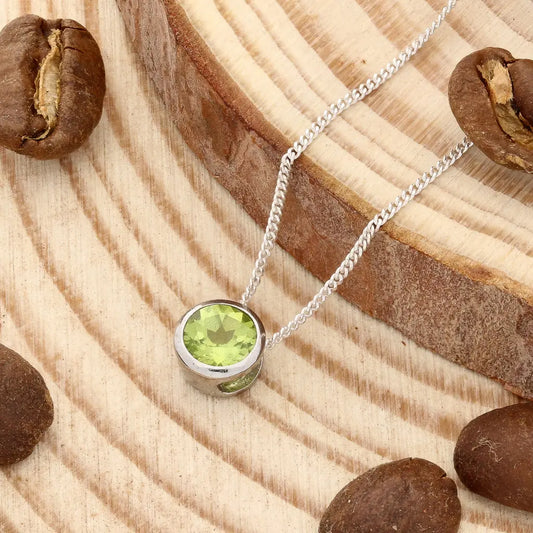 Get your Natural Peridot Tube Set Pendant Necklace in 925 Sterling Silver online now or in store at Forever Gems in Franschhoek, South Africa