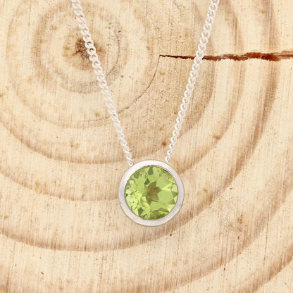 Get your Peridot Tube Set Slider Necklace online now or in store at Forever Gems in Franschhoek, South Africa