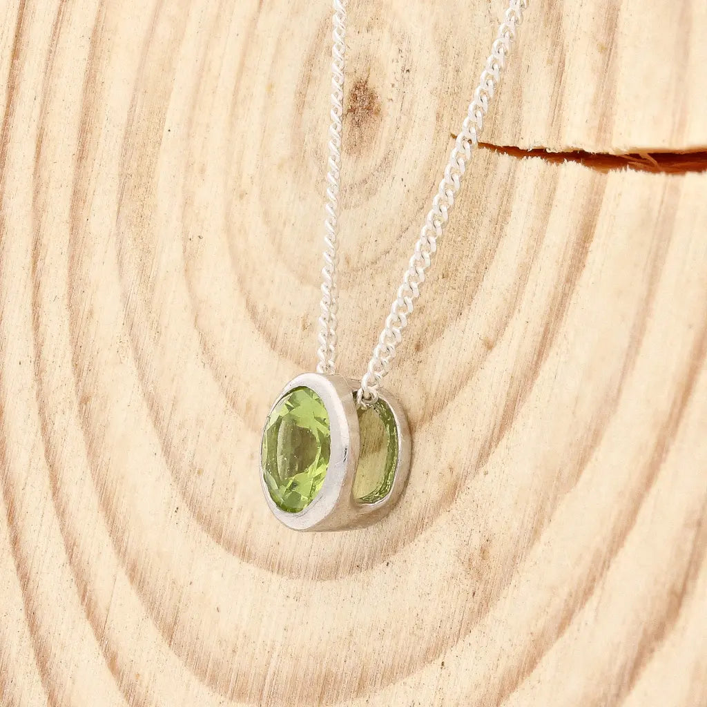 Get your Peridot Tube Set Slider Necklace online now or in store at Forever Gems in Franschhoek, South Africa