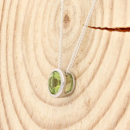 Get your Peridot Tube Set Slider Necklace online now or in store at Forever Gems in Franschhoek, South Africa
