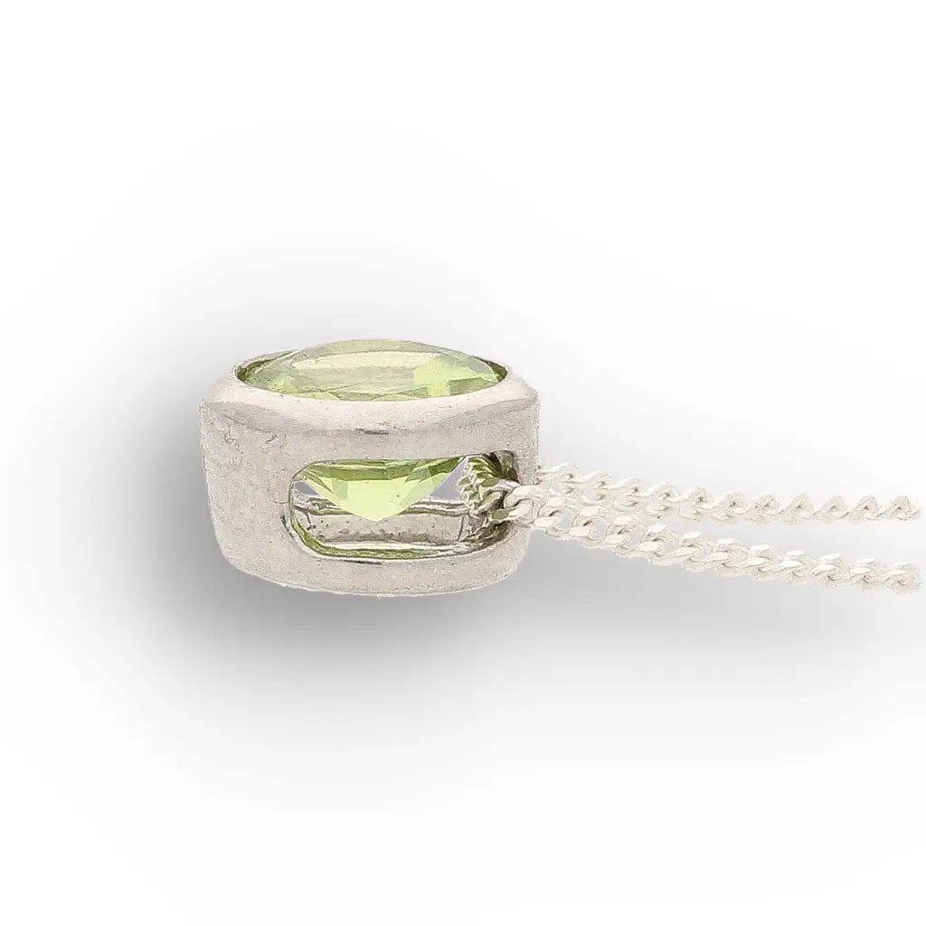 Get your Peridot Tube Set Slider Necklace online now or in store at Forever Gems in Franschhoek, South Africa