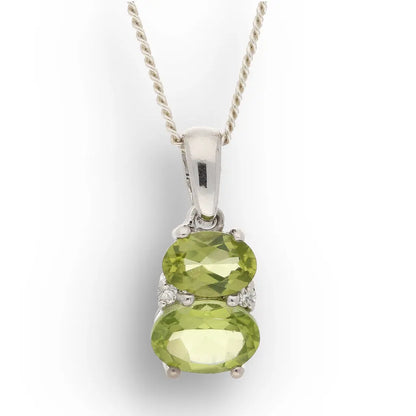 Get your Peridot Oval Two-Stone Necklace Silver online now or in store at Forever Gems in Franschhoek, South Africa