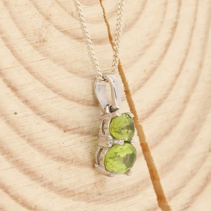 Get your Peridot Oval Two-Stone Necklace Silver online now or in store at Forever Gems in Franschhoek, South Africa