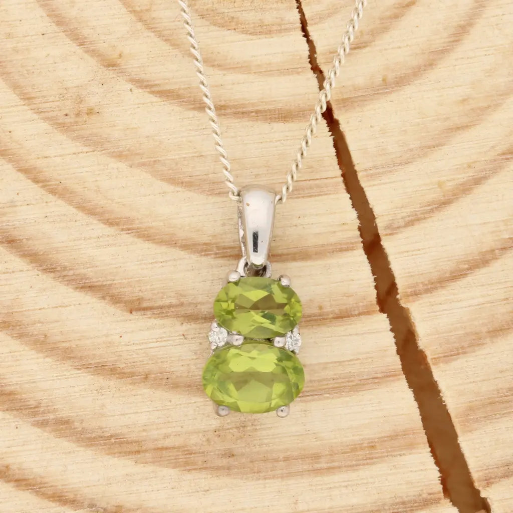 Get your Peridot Oval Two-Stone Necklace Silver online now or in store at Forever Gems in Franschhoek, South Africa