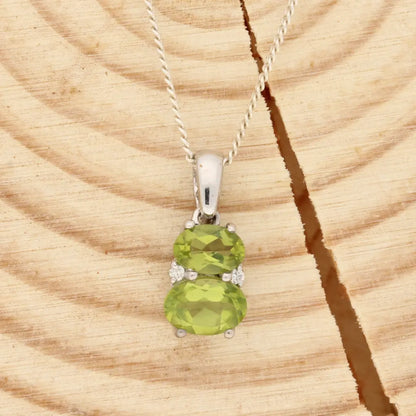 Get your Peridot Oval Two-Stone Necklace Silver online now or in store at Forever Gems in Franschhoek, South Africa