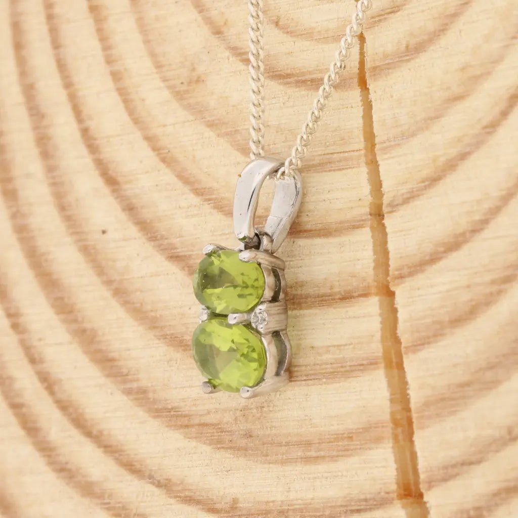 Get your Peridot Oval Two-Stone Necklace Silver online now or in store at Forever Gems in Franschhoek, South Africa