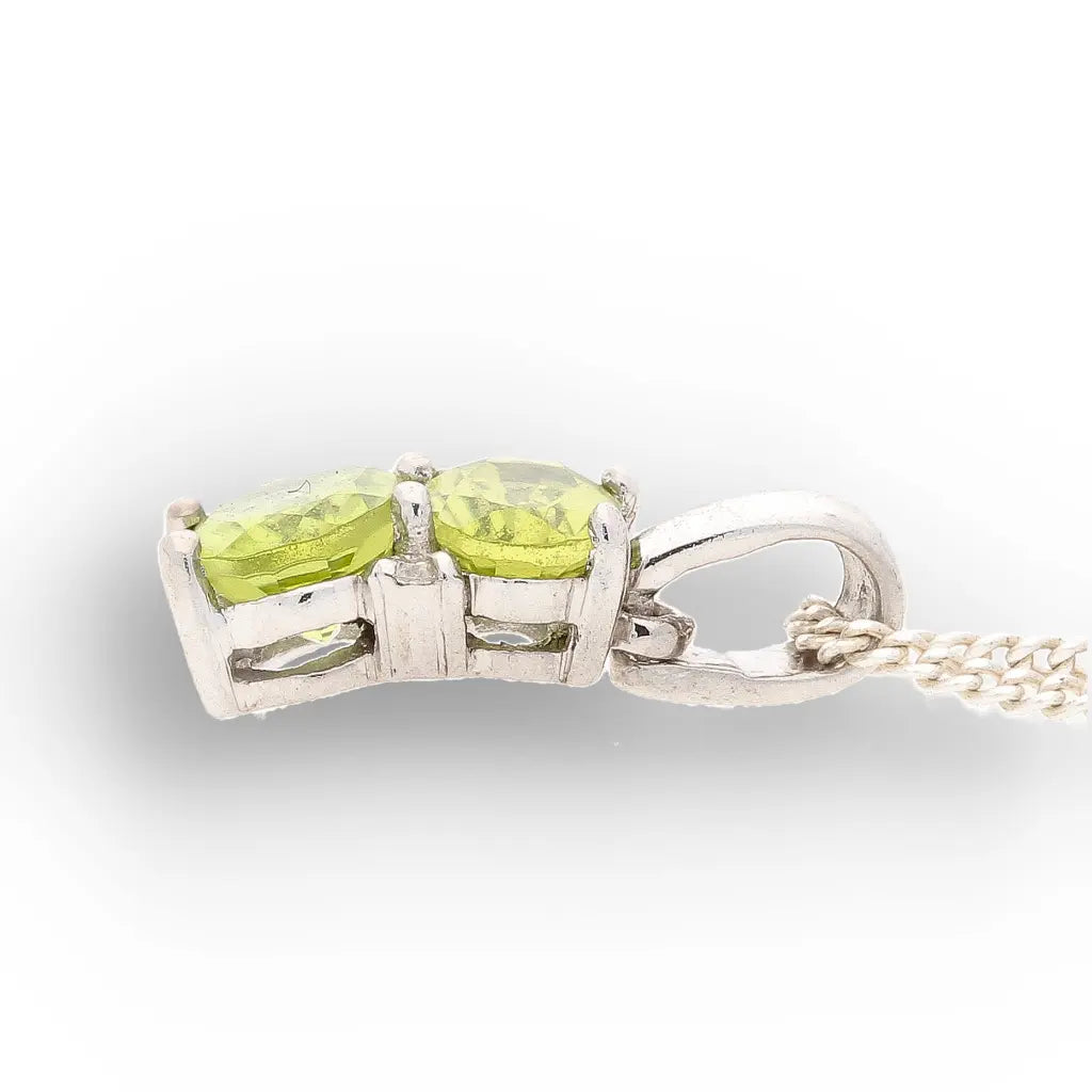 Get your Peridot Oval Two-Stone Necklace Silver online now or in store at Forever Gems in Franschhoek, South Africa