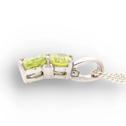 Get your Peridot Oval Two-Stone Necklace Silver online now or in store at Forever Gems in Franschhoek, South Africa