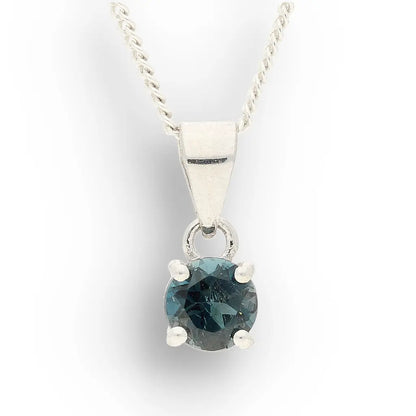 Sterling Silver London Blue Topaz Solitaire Necklace