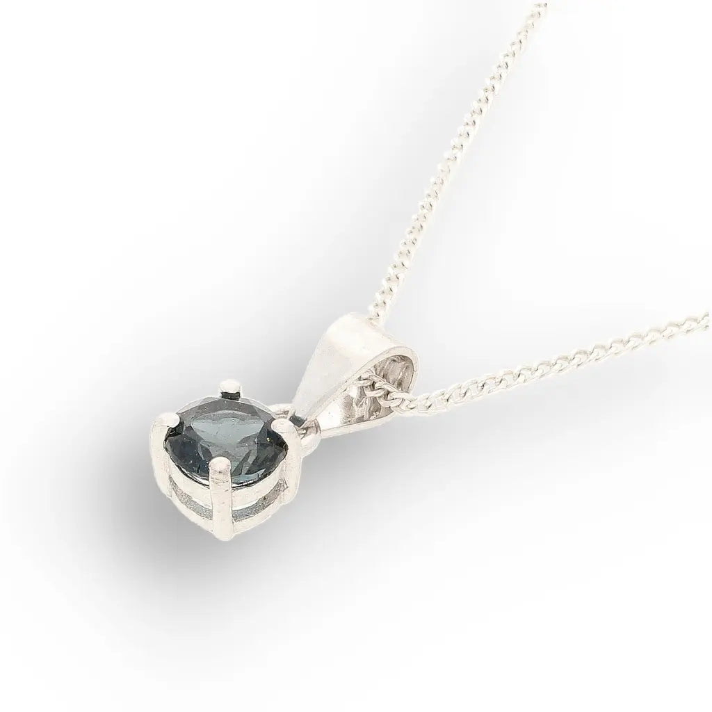 Sterling Silver London Blue Topaz Solitaire Necklace