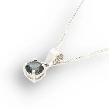 Sterling Silver London Blue Topaz Solitaire Necklace