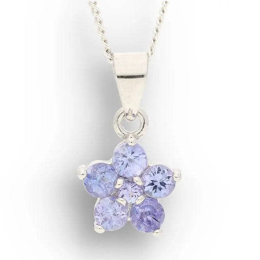 Sterling Silver Tanzanite Blossom Necklace