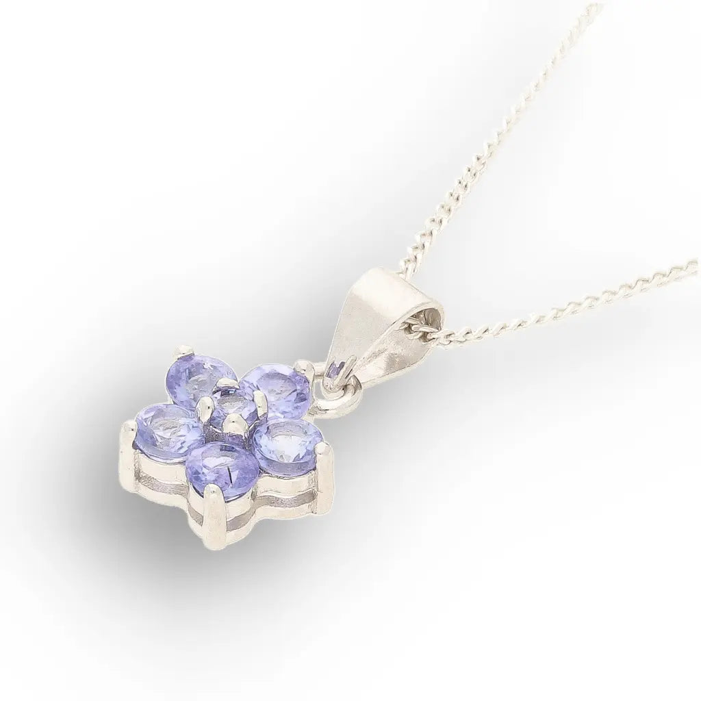 Sterling Silver Tanzanite Blossom Necklace