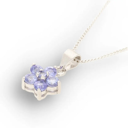 Sterling Silver Tanzanite Blossom Necklace