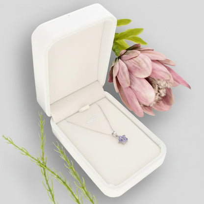 Sterling Silver Tanzanite Blossom Necklace