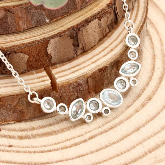 Get your Ethereal Cascade – Heirloom Blue Topaz Sterling Silver Necklace online now or in store at Forever Gems in Franschhoek, South Africa