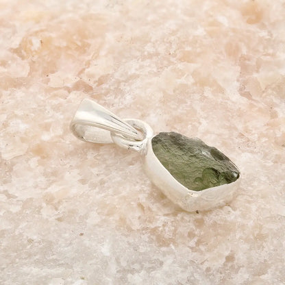 Get your Authentic Moldavite Sterling Silver Necklace Pendant online now or in store at Forever Gems in Franschhoek, South Africa