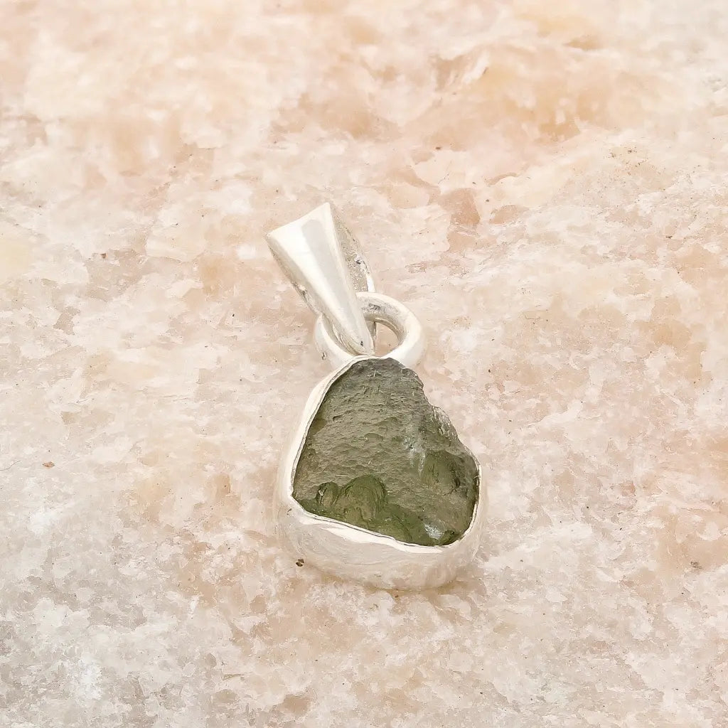 Get your Authentic Moldavite Sterling Silver Necklace Pendant online now or in store at Forever Gems in Franschhoek, South Africa