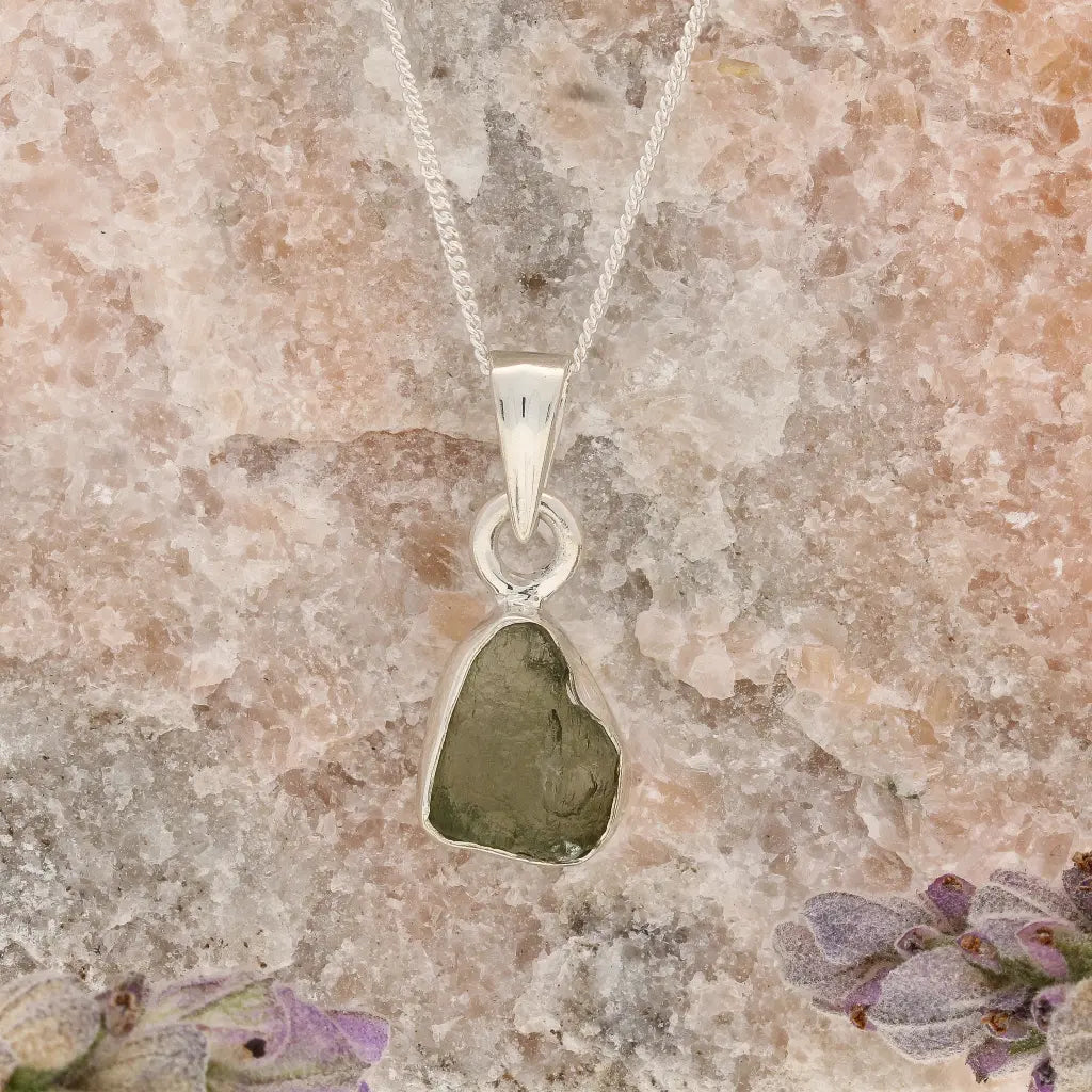 Get your Authentic Moldavite Sterling Silver Necklace Pendant online now or in store at Forever Gems in Franschhoek, South Africa